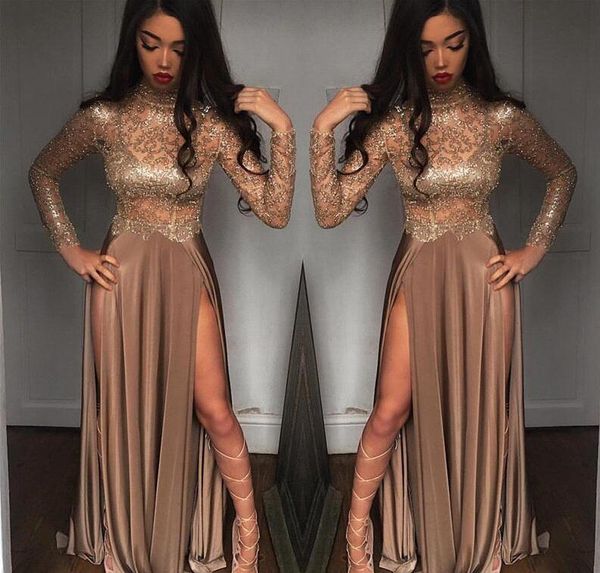 2019 african gorgeous champagne sequined evening dresses long sleeves prom gowns side slit vestidos special occasion dresses evening wear, Black;red
2019 african gorgeous champagne sequined evening dresses long sleeves prom gowns side slit vestidos special occasion dresses evening wear, Black;red