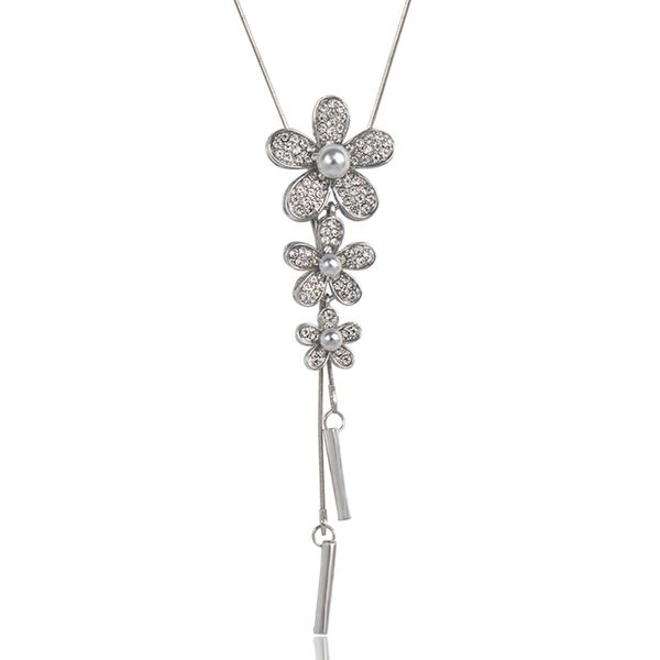 long necklace and pendant silver color chain fashion women imitation pearl jewelry 3 flower necklace
long necklace and pendant silver color chain fashion women imitation pearl jewelry 3 flower necklace