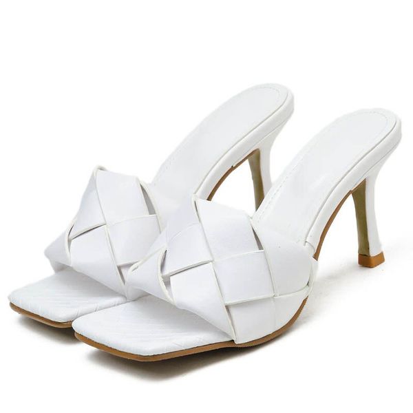 fashion weave pu leather womens slipper square toe high heels slippers sandal summer ladies slide dress party shoes, Black
fashion weave pu leather womens slipper square toe high heels slippers sandal summer ladies slide dress party shoes, Black