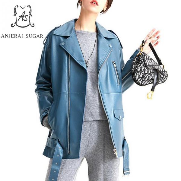 2019 genuine leather jacket women outerwear black blue plus size zipper motorcycle long loose korean style real sheepskin coats
2019 genuine leather jacket women outerwear black blue plus size zipper motorcycle long loose korean style real sheepskin coats