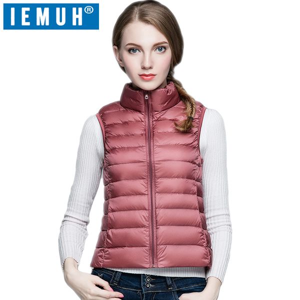iemuh new brand women sleeveless coat winter ultra light white duck down vest female slim vest women's windproof warm waistcoat, Black
iemuh new brand women sleeveless coat winter ultra light white duck down vest female slim vest women's windproof warm waistcoat, Black