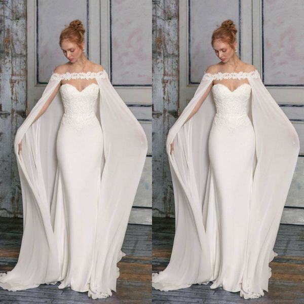 mermaid 2019 wedding dresses with wrap lace appliqued bohemian chiffon bridal dress floor length vestido de novia wedding dress, White
mermaid 2019 wedding dresses with wrap lace appliqued bohemian chiffon bridal dress floor length vestido de novia wedding dress, White