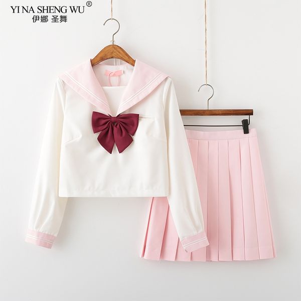 sakura light pink blue japanese school uniform skirt jk uniform class sailor suit college wind female students anime uniforms, White
sakura light pink blue japanese school uniform skirt jk uniform class sailor suit college wind female students anime uniforms, White