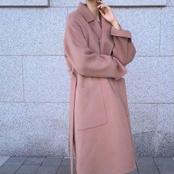 deivor women's long wool coat lapel cardigan coat tie long sleeve loose temperament straight tube without buckle, Black
deivor women's long wool coat lapel cardigan coat tie long sleeve loose temperament straight tube without buckle, Black