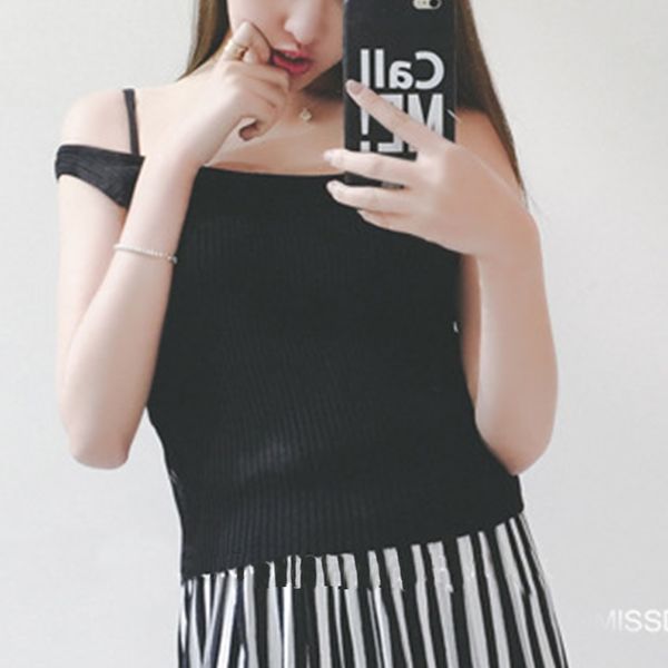 women summer beach sleeveless knitted vest casual u-neck t-shirt solid color slim fit camisole tank base shirt tee, White
women summer beach sleeveless knitted vest casual u-neck t-shirt solid color slim fit camisole tank base shirt tee, White