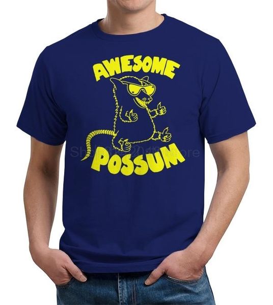 awesome possum t-shirt 2019 new streetwear men's short-sleeved t-shirt, White;black