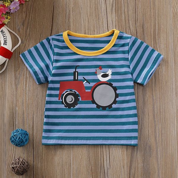 summer baby boy t-shirt newborn boys short sleeve stripe cartoon printing kids cotton round collar clothing, Blue
summer baby boy t-shirt newborn boys short sleeve stripe cartoon printing kids cotton round collar clothing, Blue