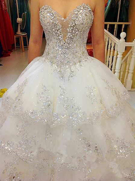 luxury ball gown beads fluffy sequins wedding dresses plus size tulle lace crystal diamond wedding gowns 2020 vestidos de noiva, White
luxury ball gown beads fluffy sequins wedding dresses plus size tulle lace crystal diamond wedding gowns 2020 vestidos de noiva, White
