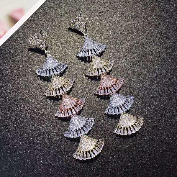 fashion-elling in europe and the style microscope tassel earrings, three color fan temperament joker ears hang, Silver
fashion-elling in europe and the style microscope tassel earrings, three color fan temperament joker ears hang, Silver