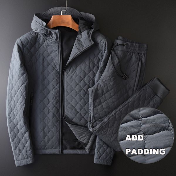 winter thick sets (jacket+pants) luxury hooded solid color mens jackets plus size 4xl elastic waist slim man pants, Gray
winter thick sets (jacket+pants) luxury hooded solid color mens jackets plus size 4xl elastic waist slim man pants, Gray