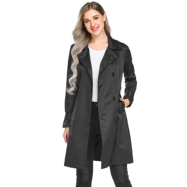 women outwear solid casual double-breasted trench coats with belt casual office pocket long sleeve lapel spring autumn, Tan;black
women outwear solid casual double-breasted trench coats with belt casual office pocket long sleeve lapel spring autumn, Tan;black