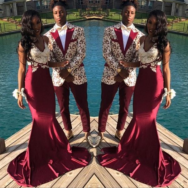 african fashion burgundy prom dresses mermaid v neck lace appliques long evening gowns custom made, Black
african fashion burgundy prom dresses mermaid v neck lace appliques long evening gowns custom made, Black