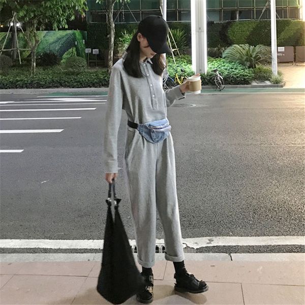casual women's clothing autumn new ulzzang korea fashion harajuku harem turn-down collar loose gray high waist cargo jumpsuits, Black;white
casual women's clothing autumn new ulzzang korea fashion harajuku harem turn-down collar loose gray high waist cargo jumpsuits, Black;white