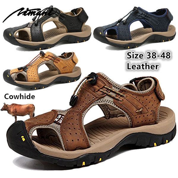 nimani male shoes genuine leather men sandals summer men shoes beach fashion outdoor casual non-slip sneakers footwear size 48, Black
nimani male shoes genuine leather men sandals summer men shoes beach fashion outdoor casual non-slip sneakers footwear size 48, Black