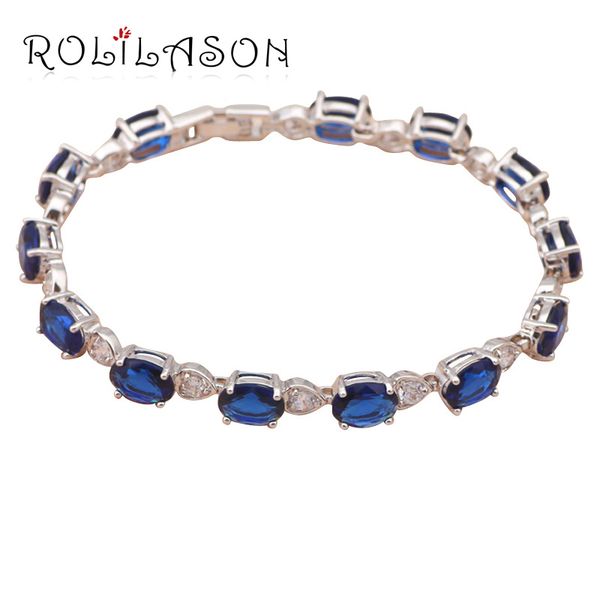 rolilason vintage style silver wedding charm blue zircon bracelets for women fashion jewelry tb380, Golden;silver
rolilason vintage style silver wedding charm blue zircon bracelets for women fashion jewelry tb380, Golden;silver