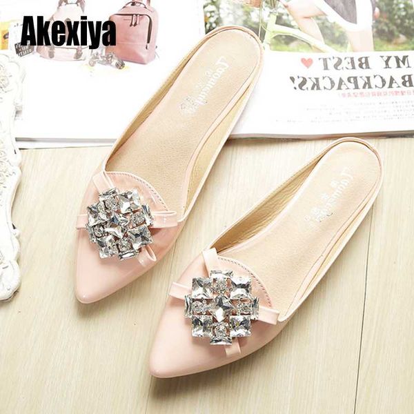 pointed slippers female flat slippers fashion muller rhinestone purple black pink single shoes women large size 34-43 s107
pointed slippers female flat slippers fashion muller rhinestone purple black pink single shoes women large size 34-43 s107