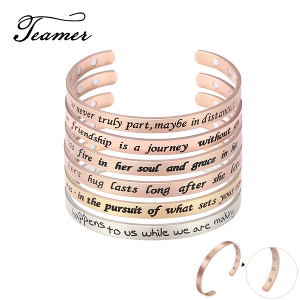 teamer stainless steel jewelry women bangles magnetic engraved inspirational letter rose gold open cuff bracelet for men gifts, Black
teamer stainless steel jewelry women bangles magnetic engraved inspirational letter rose gold open cuff bracelet for men gifts, Black