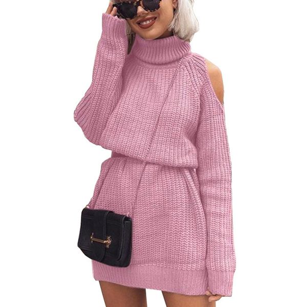 women's sweaters women black turtleneck and pullovers high collar long sweater dress off shoulder knitted pullover, White;black
women's sweaters women black turtleneck and pullovers high collar long sweater dress off shoulder knitted pullover, White;black