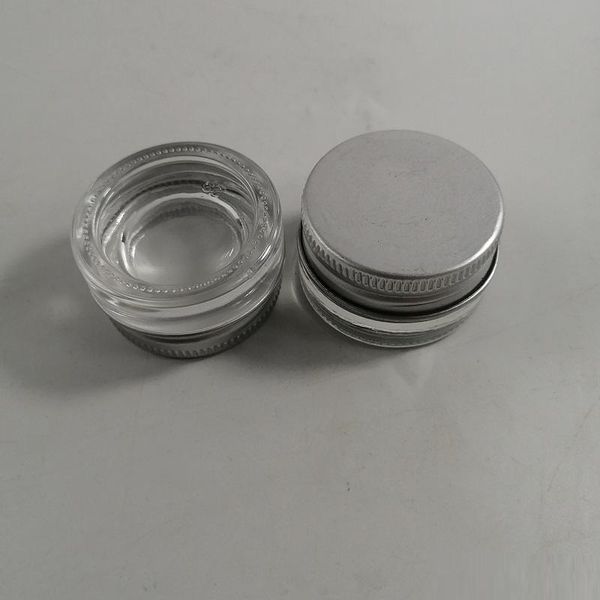 100 5g Glass Cream Jar With Aluminum Lid,5ml Wide Mouth Cosmetic Container,eye Cream Cosmetic Packaging