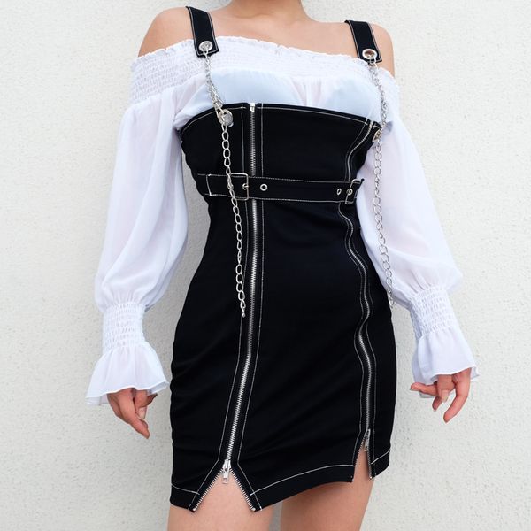 vestidos spring 2019 spaghetti strap lantern sleeve patchwork streetwear slit peplum dresses off shoulder women casual dress, Black;gray
vestidos spring 2019 spaghetti strap lantern sleeve patchwork streetwear slit peplum dresses off shoulder women casual dress, Black;gray