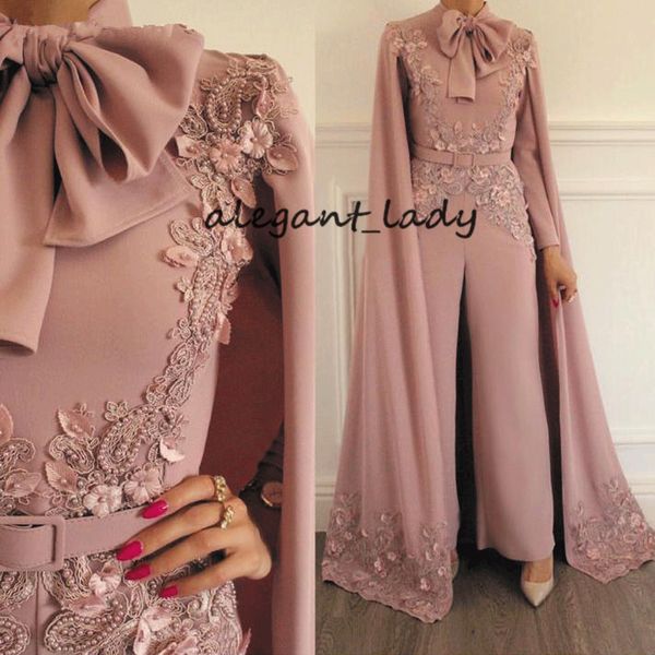 muslim jumpsuit rompers with cape for women dusty pink beaded lace applique evening pants dubai arabic prom dresses, Black;red
muslim jumpsuit rompers with cape for women dusty pink beaded lace applique evening pants dubai arabic prom dresses, Black;red