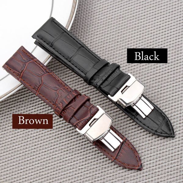 black brown business casual leather watch band strap butterfly buckle crocodile pattern bracelet 18 20 22 24 mm
black brown business casual leather watch band strap butterfly buckle crocodile pattern bracelet 18 20 22 24 mm
