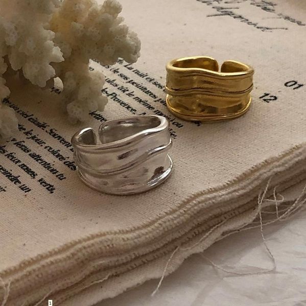 silvology 925 sterling silver irregular thick wide rings curve texture korea rings for women unique office jewelry, Golden;silver
silvology 925 sterling silver irregular thick wide rings curve texture korea rings for women unique office jewelry, Golden;silver