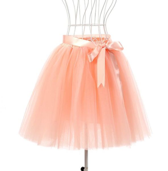 new fashion temperament casual mesh tutu skirt 7 layers half-length skirt tulle skirt, Black