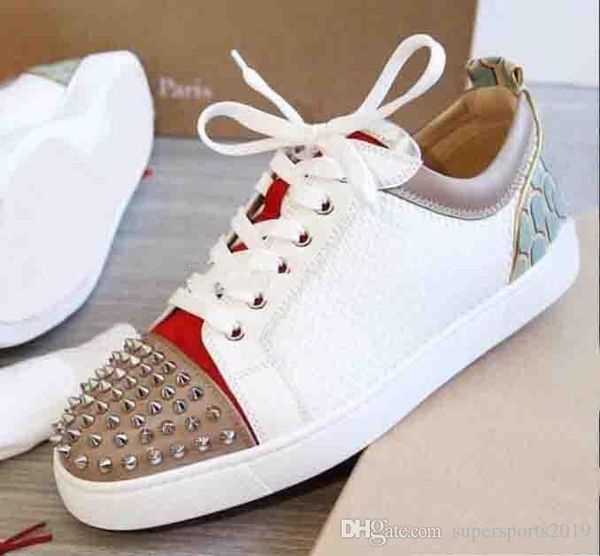 new spikes low sneaker red bottom shoes women,men trainers genuine leather junior lace-up spikes red sole luxury party studs wholesale, Black
new spikes low sneaker red bottom shoes women,men trainers genuine leather junior lace-up spikes red sole luxury party studs wholesale, Black