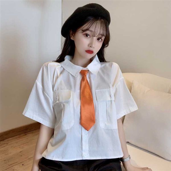 summer 2020 fashion women student's black white tie shirt short sleeve blouses shirts sweet kawaii women shirts ing
summer 2020 fashion women student's black white tie shirt short sleeve blouses shirts sweet kawaii women shirts ing