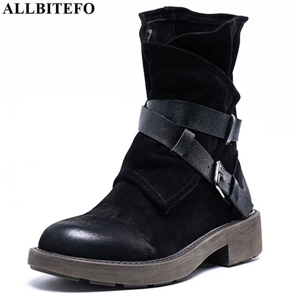 allbitefo genuine leather belt buckle women boots autumn winter round toe ankle boots fashion girls, Black
allbitefo genuine leather belt buckle women boots autumn winter round toe ankle boots fashion girls, Black