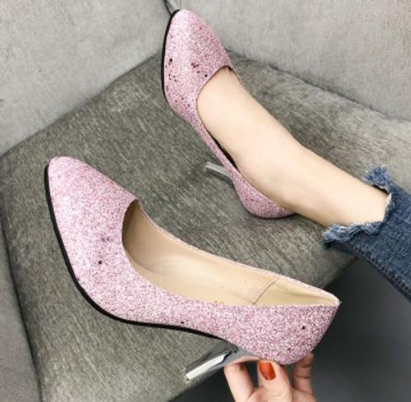 2020 women's shoes in spring and autumn with new style high heel fine heel pointed end @7109, Black
2020 women's shoes in spring and autumn with new style high heel fine heel pointed end @7109, Black