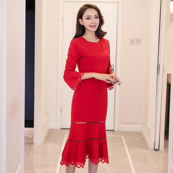 2019 new fashion women long dress slim tail render dresses red black 7160, Black;gray
2019 new fashion women long dress slim tail render dresses red black 7160, Black;gray