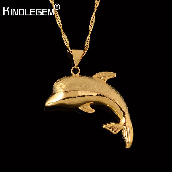 kindlegem wholesale pure gold color cute dolphins necklace pendant for women african dubai jewelry italy bijoux, Silver
kindlegem wholesale pure gold color cute dolphins necklace pendant for women african dubai jewelry italy bijoux, Silver