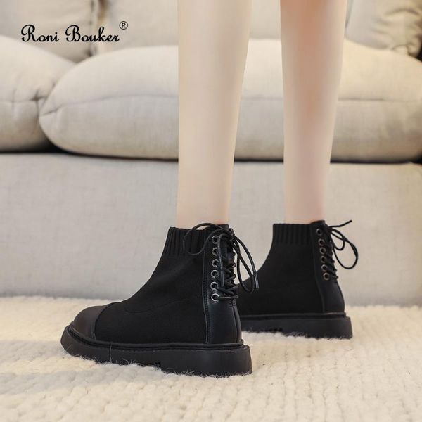 roni bouker women spring winter boots lace up black sock platform booties leather ankle shoes woman fashion botas mujer big size
roni bouker women spring winter boots lace up black sock platform booties leather ankle shoes woman fashion botas mujer big size