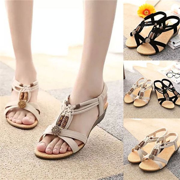 shoes woman flatselastic band flower girl open toe sweet sandals flat beach summer ladies beach comfortable sandals safety, Black
shoes woman flatselastic band flower girl open toe sweet sandals flat beach summer ladies beach comfortable sandals safety, Black