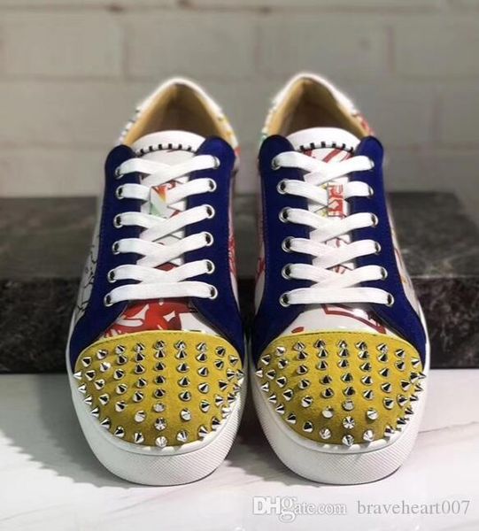 new designer sneakers red bottom shoe low cut suede spike luxury shoes for men and women shoes party wedding crystal leather sneakers c3003, Black
new designer sneakers red bottom shoe low cut suede spike luxury shoes for men and women shoes party wedding crystal leather sneakers c3003, Black