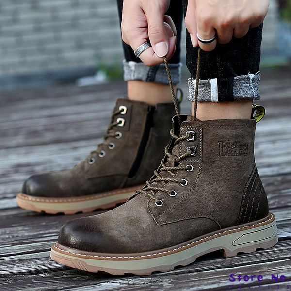 2019 new men's boots autumn and winter fur warm feet ankle snow boots rubber work high to help plus cashmere, Black
2019 new men's boots autumn and winter fur warm feet ankle snow boots rubber work high to help plus cashmere, Black