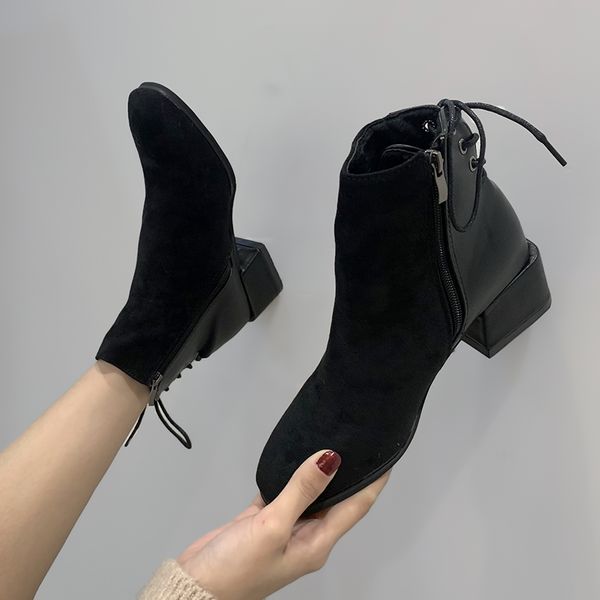 white mid-calf boots women's rubber shoes rain booties woman 2019 low heel boots-women winter footwear round toe luxury designer, Black
white mid-calf boots women's rubber shoes rain booties woman 2019 low heel boots-women winter footwear round toe luxury designer, Black