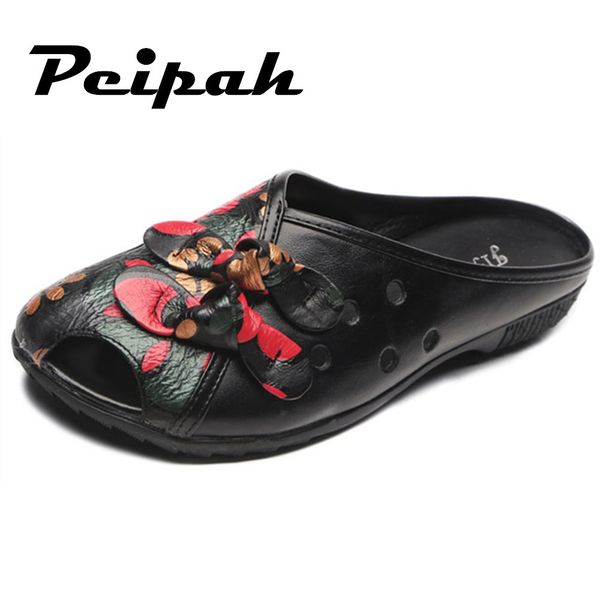 peipah women slippers summer female slippers genuine leather floral women shoes casual slip on round toe ladies, Black
peipah women slippers summer female slippers genuine leather floral women shoes casual slip on round toe ladies, Black