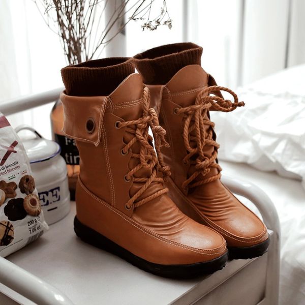 34-43 autumn and winter new 2018 fashion personality casual pu boots lace-up round toe women's boots flat feet comfortable, Black
34-43 autumn and winter new 2018 fashion personality casual pu boots lace-up round toe women's boots flat feet comfortable, Black