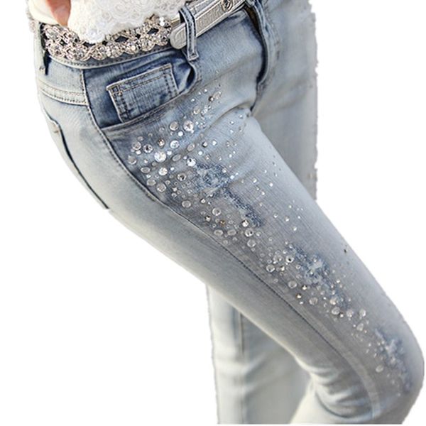 2020 jeans women stretch frayed ripped hole skinny denim pants woman rhinestones light blue pencil jeans trousers
2020 jeans women stretch frayed ripped hole skinny denim pants woman rhinestones light blue pencil jeans trousers