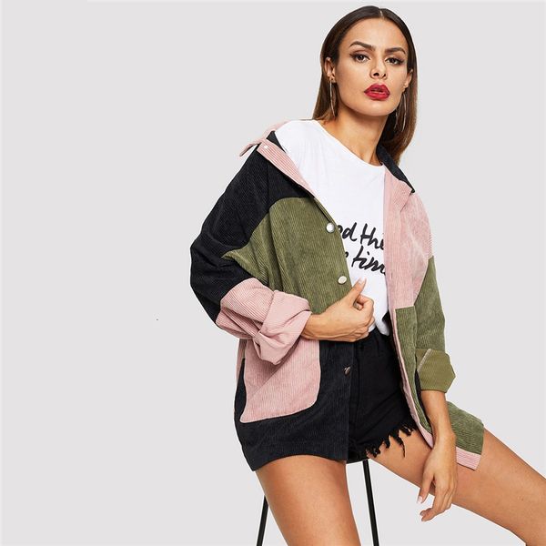 women coat women designer jacket multicolor casual colorblock cut and sew single breasted pocket front jacket autumn leisure outerwear, Black;brown
women coat women designer jacket multicolor casual colorblock cut and sew single breasted pocket front jacket autumn leisure outerwear, Black;brown