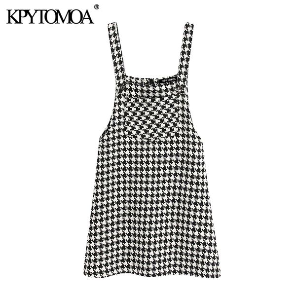kpytomoa women 2020 fashion houndstooth tweed vintage sleeveless pockets straps female dresses vestidos mujer, Black;gray
kpytomoa women 2020 fashion houndstooth tweed vintage sleeveless pockets straps female dresses vestidos mujer, Black;gray