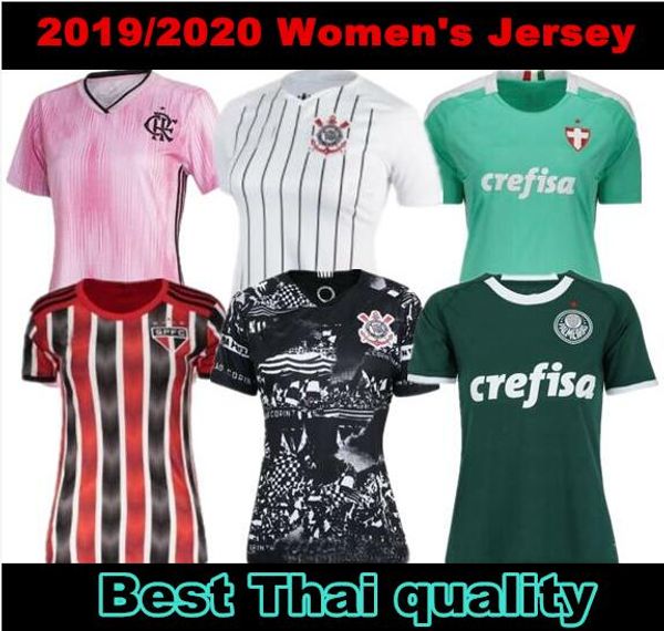 

lady sao paulo 19 20 flamengo home women soccer jersey corinthian feminine brasil gremio flemish internacional palmeiras away football shirt, Black;yellow