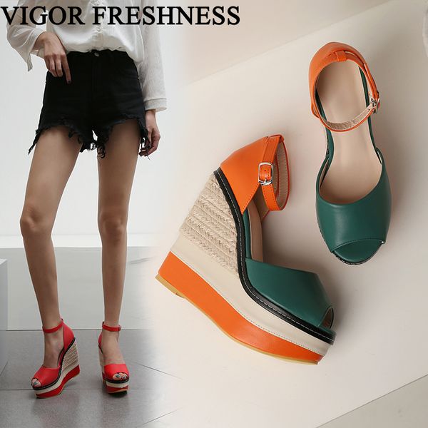 vigor freshness women sandals wedges heels 13cm woman shoes platform lady dress shoes summer sandals party bohemiamy426, Black
vigor freshness women sandals wedges heels 13cm woman shoes platform lady dress shoes summer sandals party bohemiamy426, Black