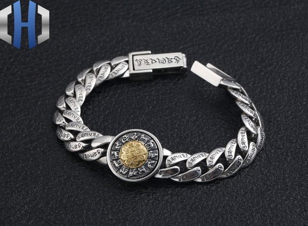 s925 sterling silver jewelry fashion thai silver six word mantra zodiac king kong pestle transport men's bracelet, Black
s925 sterling silver jewelry fashion thai silver six word mantra zodiac king kong pestle transport men's bracelet, Black