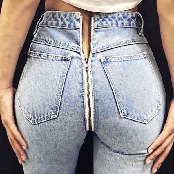 new jeans women back zipper slim high waist denim blue shinny pencil trousers boyfriend hole jeans for women streetwear 2019 hot
new jeans women back zipper slim high waist denim blue shinny pencil trousers boyfriend hole jeans for women streetwear 2019 hot