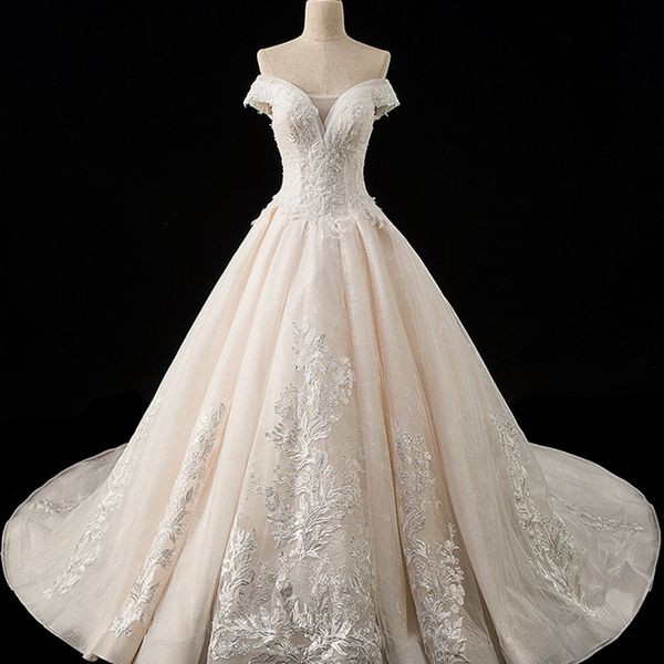 lace applique strapless wedding dress ball gown short sleeve wedding bridal gown with court train crystal bling wedding dress with lace up, White
lace applique strapless wedding dress ball gown short sleeve wedding bridal gown with court train crystal bling wedding dress with lace up, White