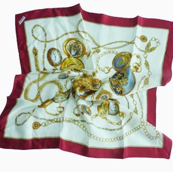 real silk women summer square geometric print scarf d18102905, Blue;gray